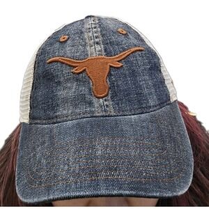 Texas Longhorns Colosseum Trucker Hat Cap Adjustable Denim White Mesh‎ Wrangler
